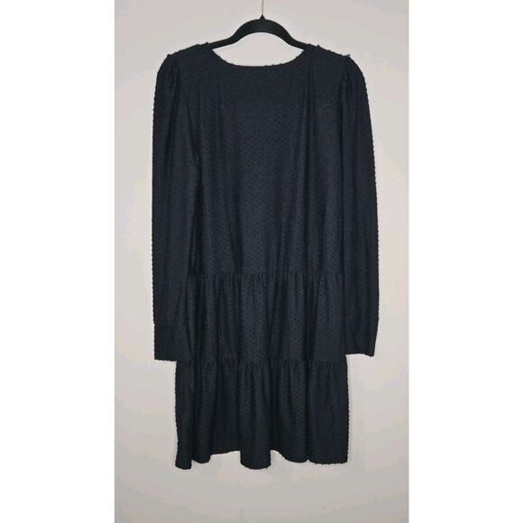 Lilly Pulitzer Womens Onyx Arlette Long Sleeve Dress Swiss Dot Design Size Large - Picture 3 of 7